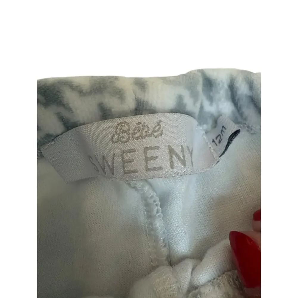 Bebe Sweeny Baby Gray/White Gingham Print Long Sleeve Pajama Set Size 12M